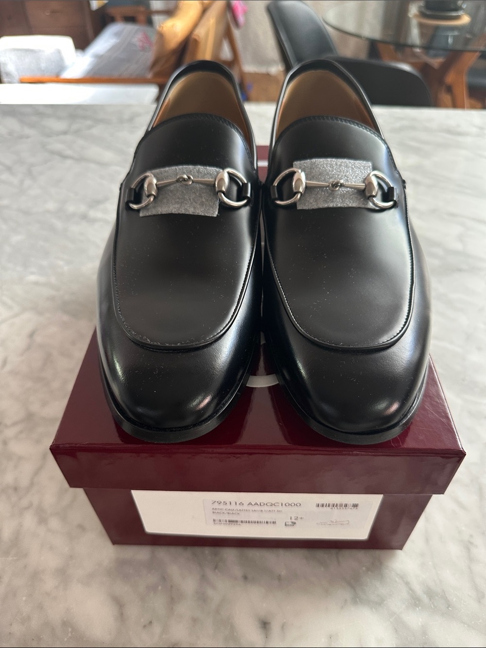 Gucci Princeton Black Leather Horsebit Loafers size 12.5 but fit like 14-14.5
